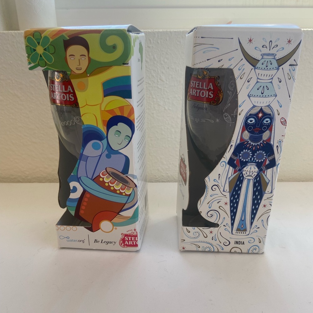 (2) Stella Artois Limited Edition Glass Set